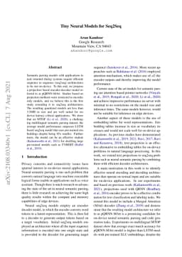 Tiny Neural Models for Seq2Seq