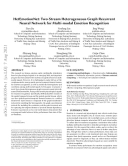 HetEmotionNet: Two-Stream Heterogeneous Graph Recurrent Neural Network
  for Multi-modal Emotion Recognition