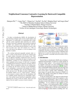 Neighborhood Consensus Contrastive Learning for Backward-Compatible
  Representation
