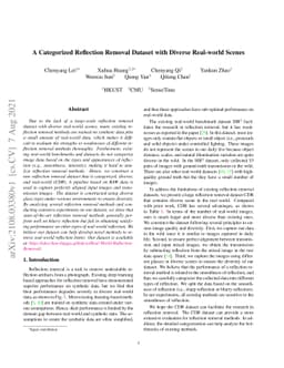 A Categorized Reflection Removal Dataset with Diverse Real-world Scenes
