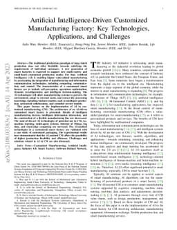 Artificial Intelligence-Driven Customized Manufacturing Factory: Key
  Technologies, Applications, and Challenges