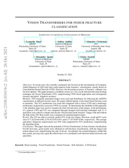 Vision Transformer for femur fracture classification
