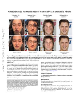 Unsupervised Portrait Shadow Removal via Generative Priors