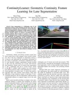 ContinuityLearner: Geometric Continuity Feature Learning for Lane
  Segmentation