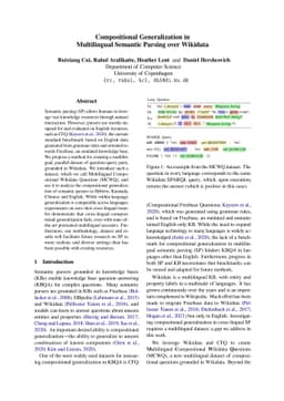 Compositional Generalization in Multilingual Semantic Parsing over
  Wikidata