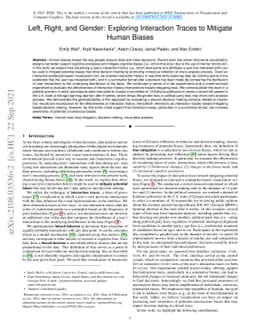 Left, Right, and Gender: Exploring Interaction Traces to Mitigate Human
  Biases