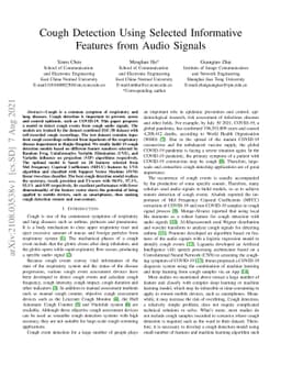 Cough Detection Using Selected Informative Features from Audio Signals