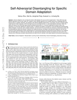 Self-Adversarial Disentangling for Specific Domain Adaptation