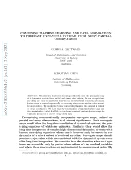 Combining machine learning and data assimilation to forecast dynamical
  systems from noisy partial observations
