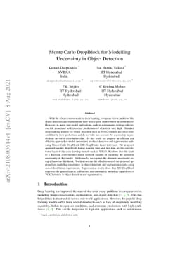 Monte Carlo DropBlock for Modelling Uncertainty in Object Detection