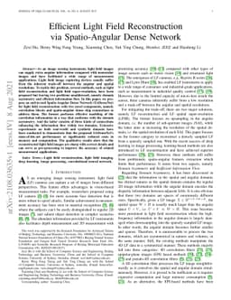 Efficient Light Field Reconstruction via Spatio-Angular Dense Network