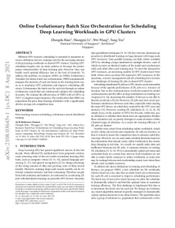 Online Evolutionary Batch Size Orchestration for Scheduling Deep
  Learning Workloads in GPU Clusters