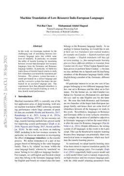 Machine Translation of Low-Resource Indo-European Languages