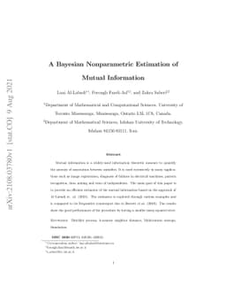A Bayesian Nonparametric Estimation of Mutual Information