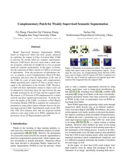 Complementary Patch for Weakly Supervised Semantic Segmentation
