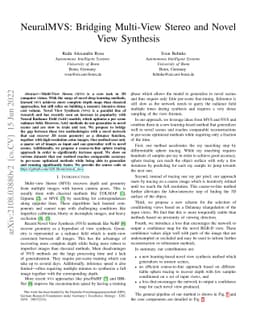 NeuralMVS: Bridging Multi-View Stereo and Novel View Synthesis