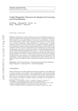 Unified Regularity Measures for Sample-wise Learning and Generalization