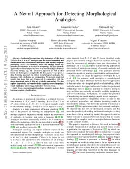 A Neural Approach for Detecting Morphological Analogies
