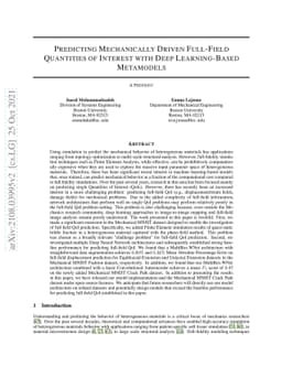 Predicting Mechanically Driven Full-Field Quantities of Interest with
  Deep Learning-Based Metamodels