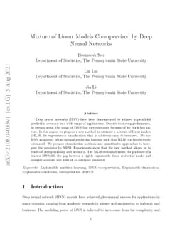 Mixture of Linear Models Co-supervised by Deep Neural Networks