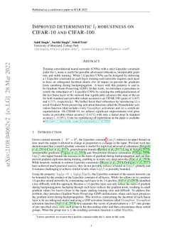 Improved deterministic l2 robustness on CIFAR-10 and CIFAR-100