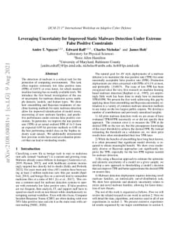 Leveraging Uncertainty for Improved Static Malware Detection Under
  Extreme False Positive Constraints