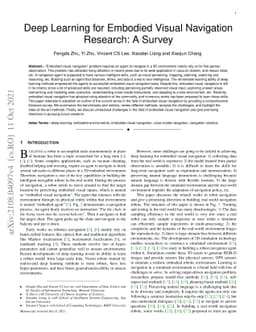 Deep Learning for Embodied Vision Navigation: A Survey