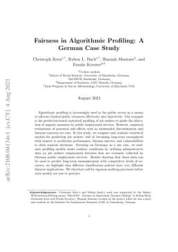Fairness in Algorithmic Profiling: A German Case Study
