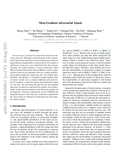 Meta Gradient Adversarial Attack