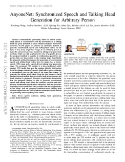 AnyoneNet: Synchronized Speech and Talking Head Generation for Arbitrary
  Person