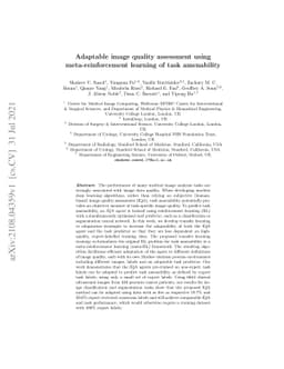 Adaptable image quality assessment using meta-reinforcement learning of
  task amenability