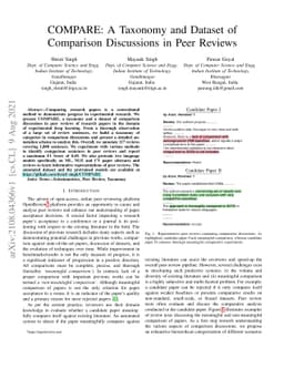 COMPARE: A Taxonomy and Dataset of Comparison Discussions in Peer
  Reviews