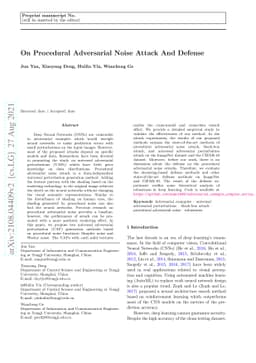 On Procedural Adversarial Noise Attack And Defense
