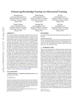 Enhancing Knowledge Tracing via Adversarial Training
