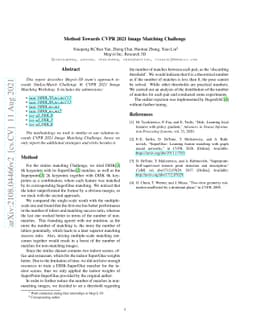 Method Towards CVPR 2021 SimLocMatch Challenge