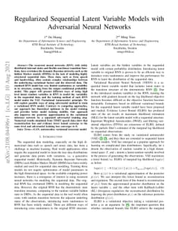 Regularized Sequential Latent Variable Models with Adversarial Neural
  Networks