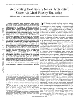 Accelerating Evolutionary Neural Architecture Search via Multi-Fidelity
  Evaluation