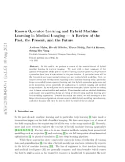 Known Operator Learning and Hybrid Machine Learning in Medical Imaging
  -- A Review of the Past, the Present, and the Future