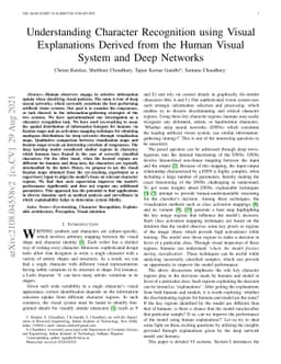 Understanding Character Recognition using Visual Explanations Derived
  from the Human Visual System and Deep Networks