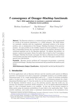 Γ-convergence of Onsager-Machlup functionals. Part I: With
  applications to maximum a posteriori estimation in Bayesian inverse problems