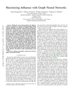 Maximizing Influence with Graph Neural Networks
