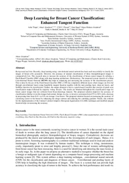 Deep Learning for Breast Cancer Classification: Enhanced Tangent
  Function
