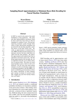 Sampling-Based Approximations to Minimum Bayes Risk Decoding for Neural
  Machine Translation