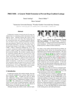 PRECODE - A Generic Model Extension to Prevent Deep Gradient Leakage