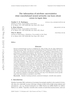 The information of attribute uncertainties: what convolutional neural
  networks can learn about errors in input data