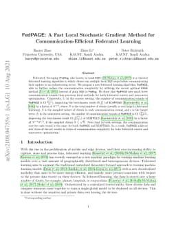 FedPAGE: A Fast Local Stochastic Gradient Method for
  Communication-Efficient Federated Learning