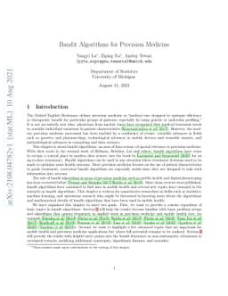 Bandit Algorithms for Precision Medicine
