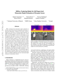 R4Dyn: Exploring Radar for Self-Supervised Monocular Depth Estimation of
  Dynamic Scenes