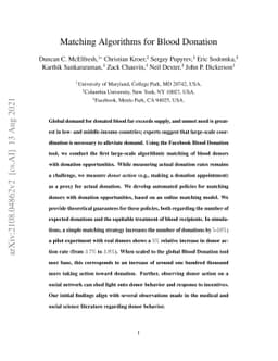 Matching Algorithms for Blood Donation