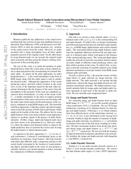 Depth Infused Binaural Audio Generation using Hierarchical Cross-Modal
  Attention